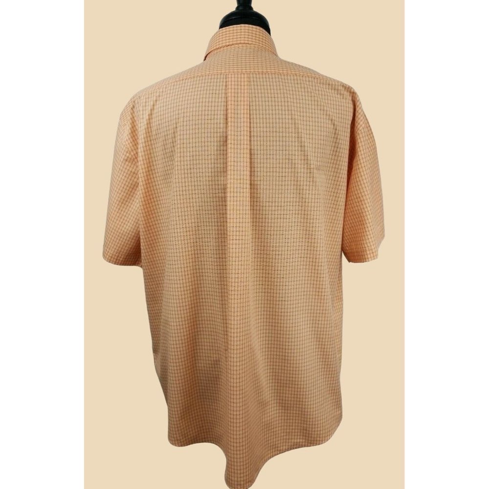 Roundtree Yorke Mens XL Burnt Orange Short Sleeve Business Casual Dress Shirt - Picture 2 of 11